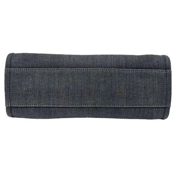 Authentic CHANEL CC Canvas MM Deauville Tote Blue Denim Navy Chain Shoulder Bag - Picture 5 of 16